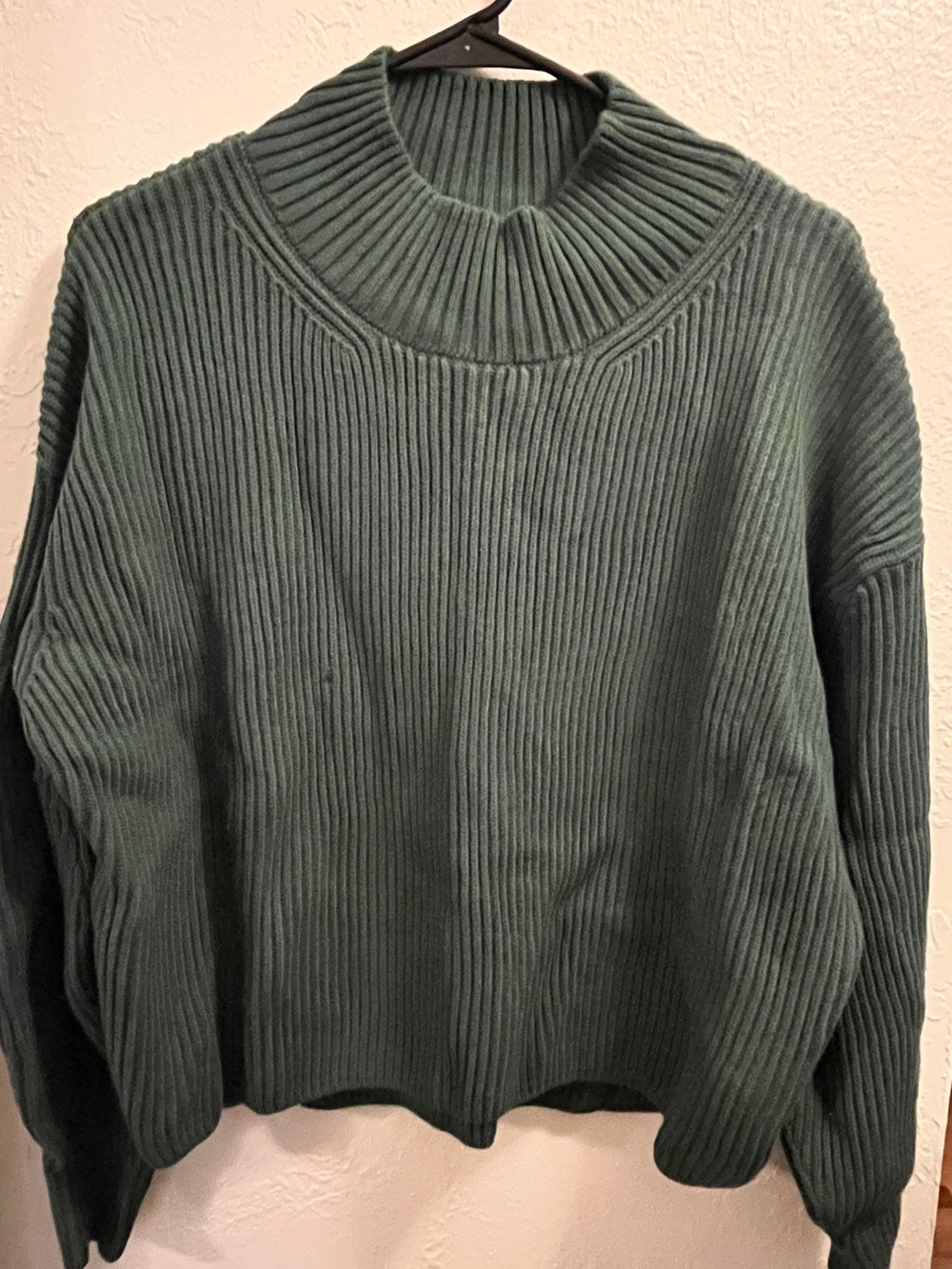Anthropologie Ribbed Mock Turtleneck Sweater - Hunter Green